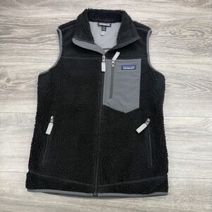 Patagonia Classic Retro X Fleece Sherpa Vest Womens XS Black  Zip Pockets 23083
